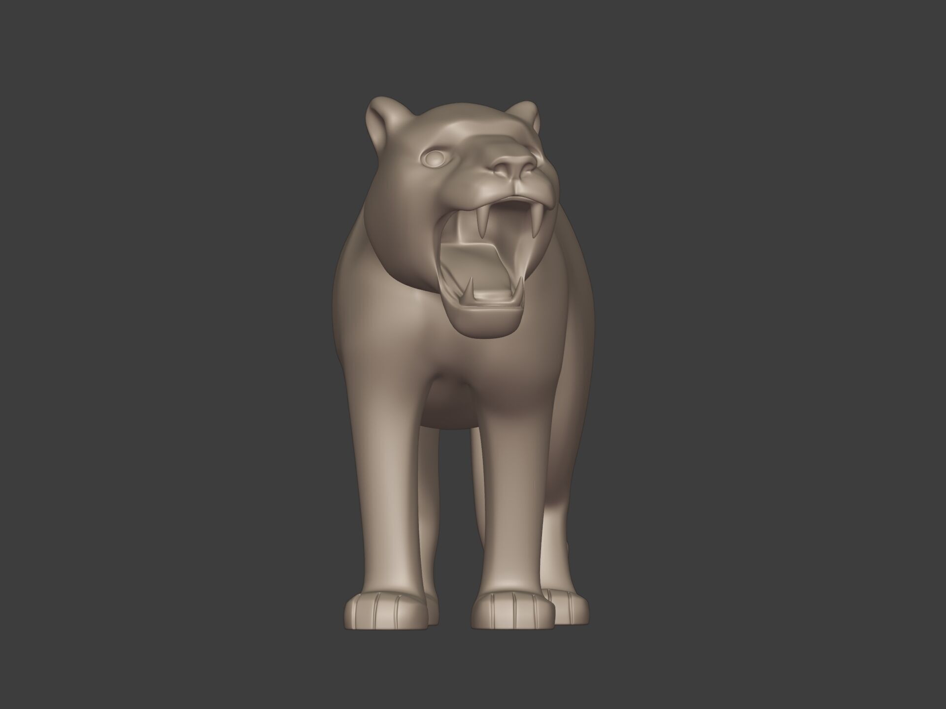 Tiger Figurine - Statue -- Ready for 3D Printing 3D print model_9