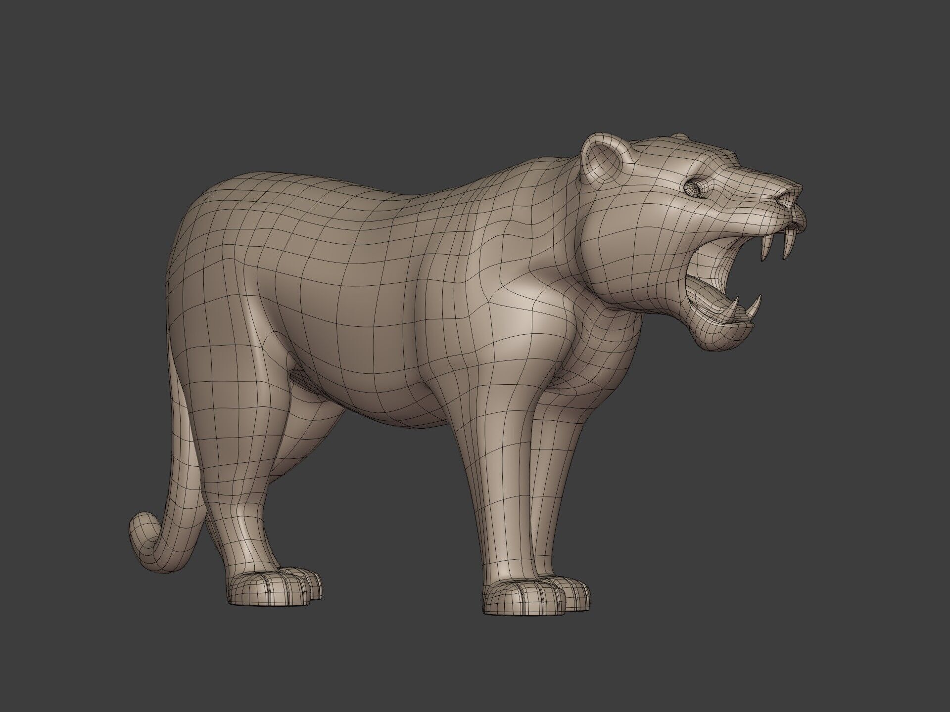 Tiger Figurine - Statue -- Ready for 3D Printing 3D print model_12