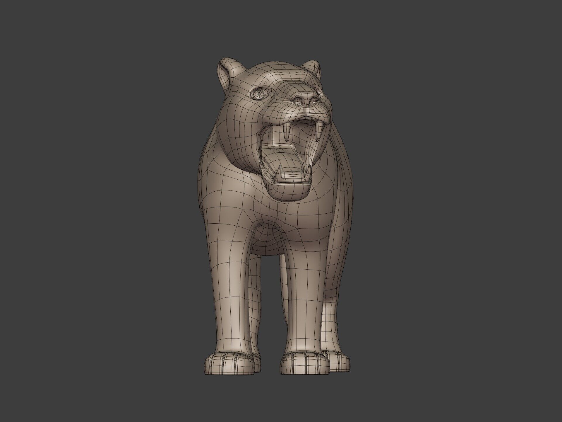 Tiger Figurine - Statue -- Ready for 3D Printing 3D print model_10