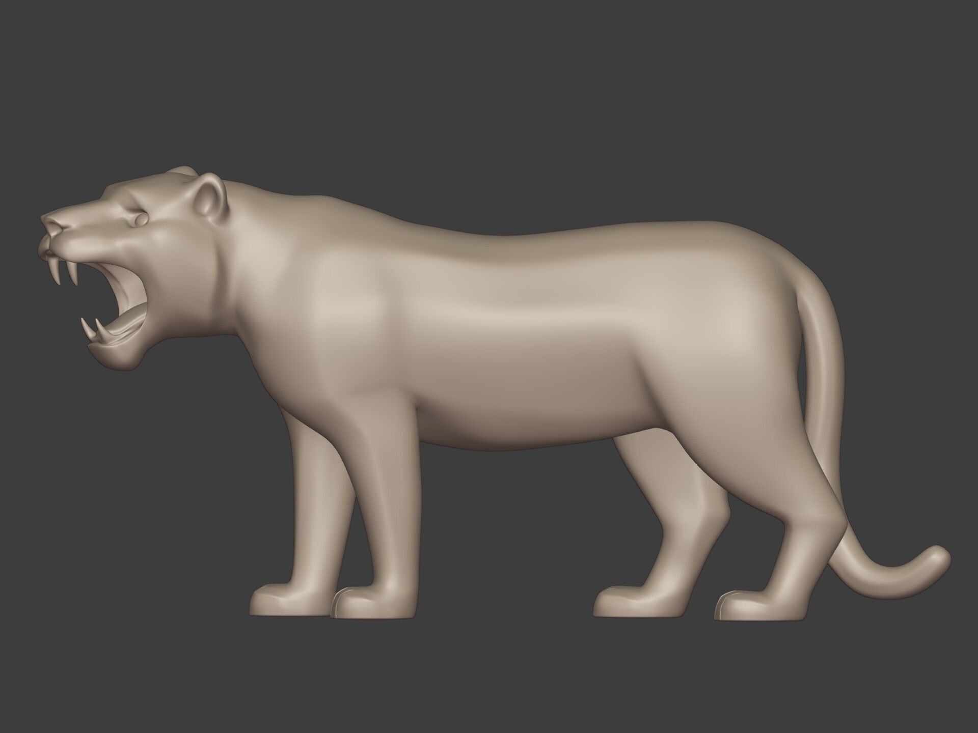 Tiger Figurine - Statue -- Ready for 3D Printing 3D print model_5