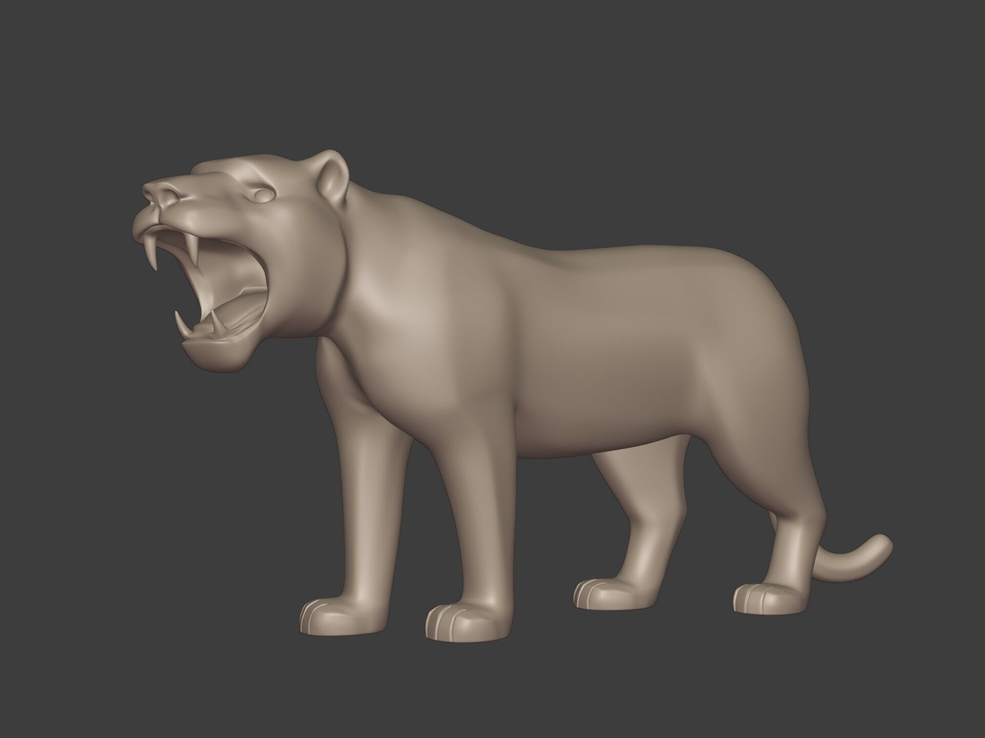 Tiger Figurine - Statue -- Ready for 3D Printing 3D print model_1