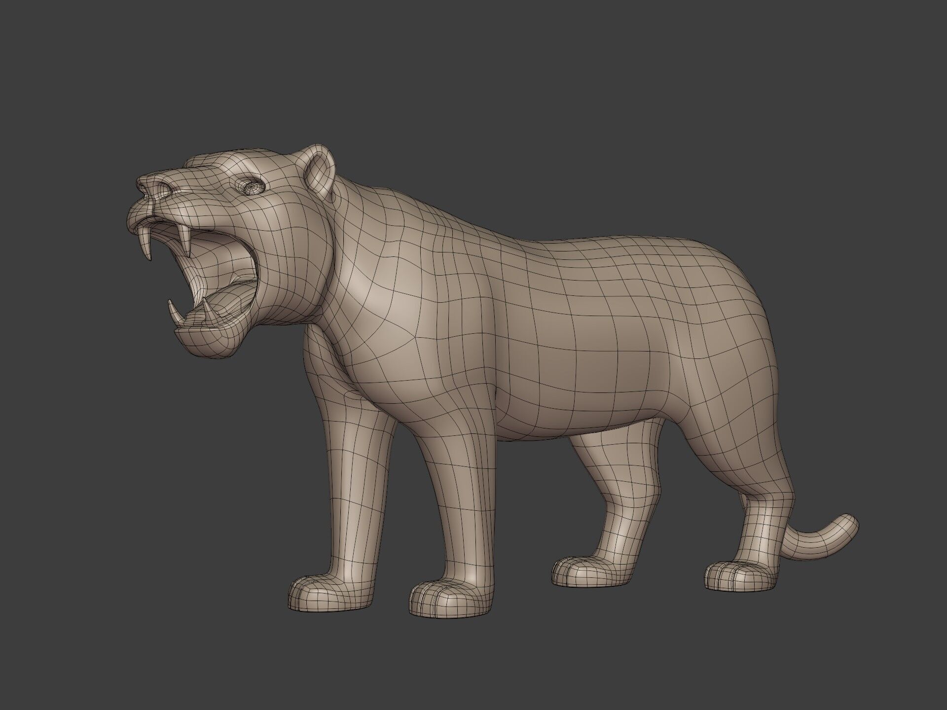 Tiger Figurine - Statue -- Ready for 3D Printing 3D print model_2