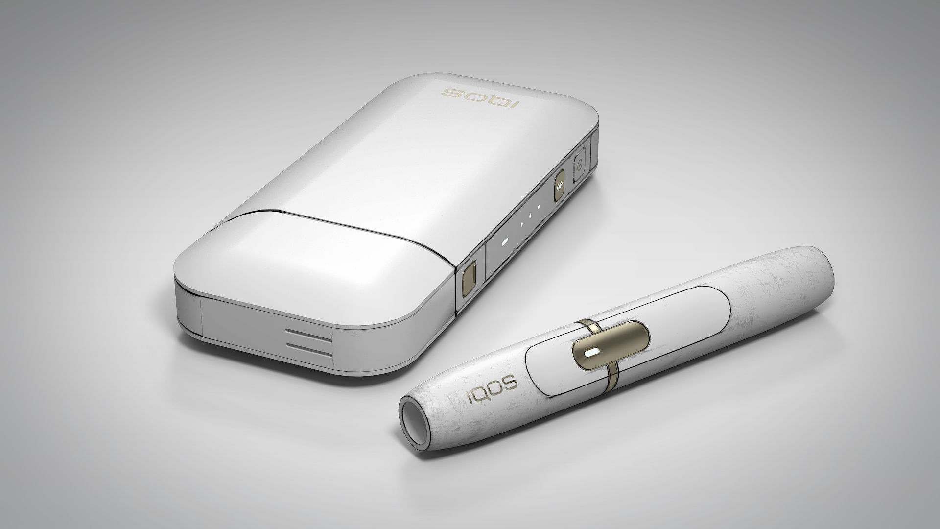 IQOS Grungy White PBR Low-poly 3D model_2