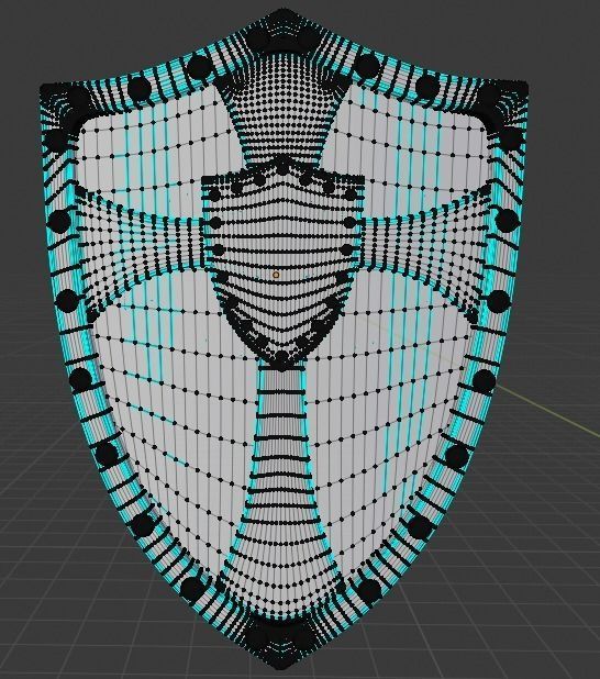 Cross Shield High-poly 3D model_1