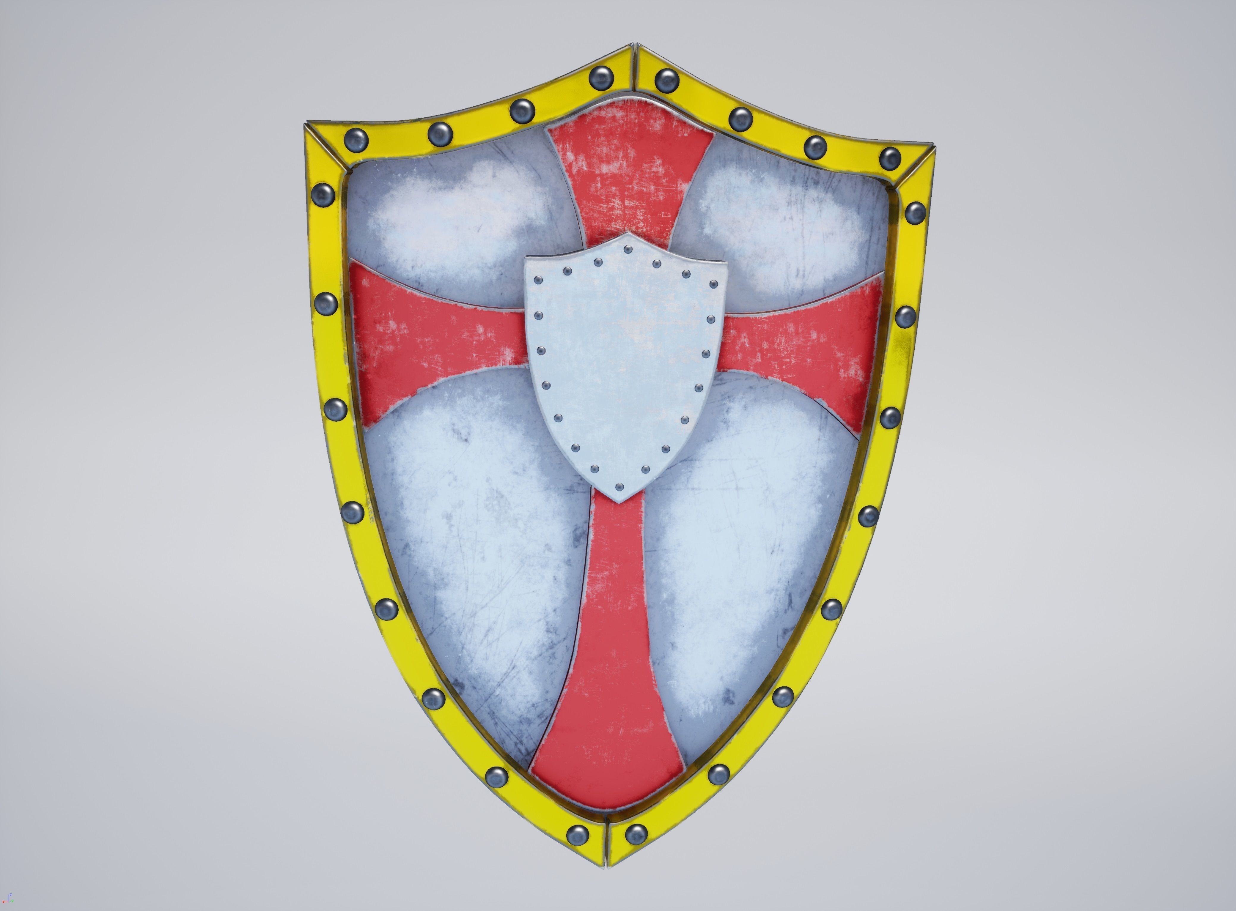 Cross Shield High-poly 3D model_5
