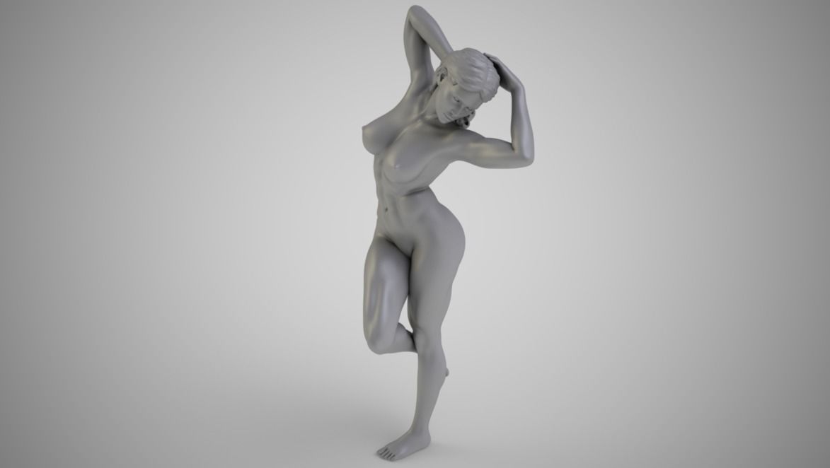 Girl Under Shower 3D print model_3