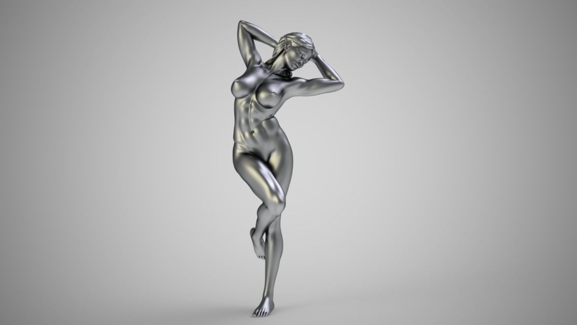 Girl Under Shower 3D print model_10