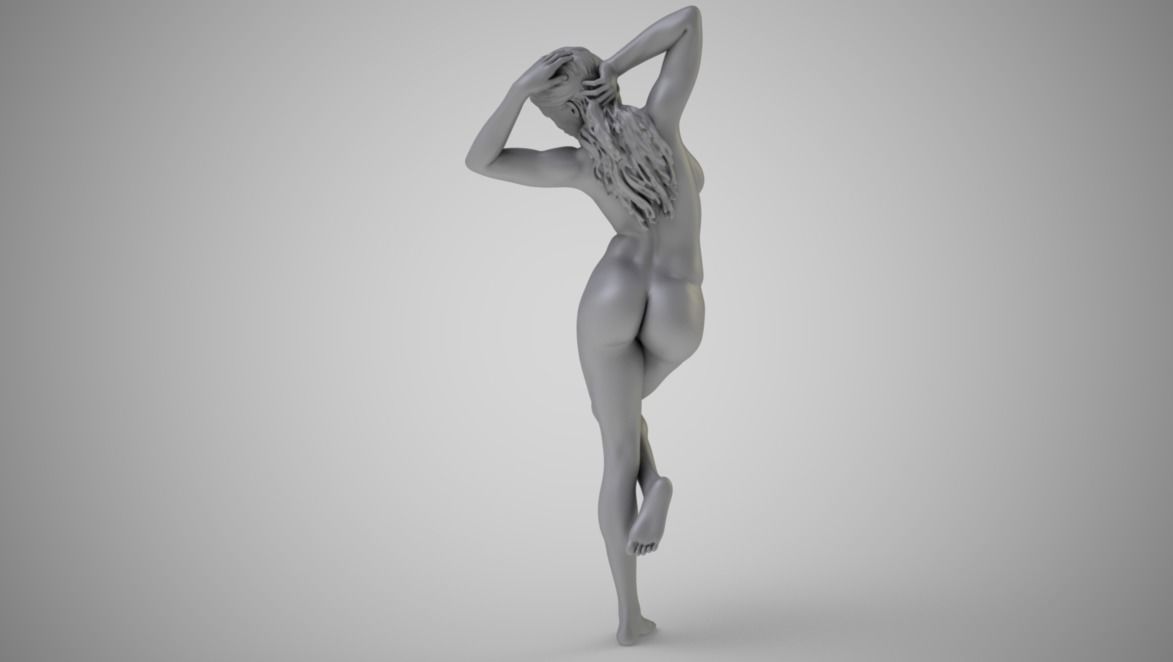 Girl Under Shower 3D print model_4