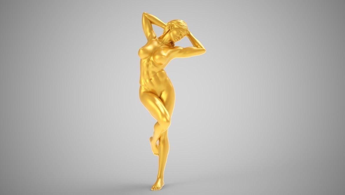 Girl Under Shower 3D print model_11