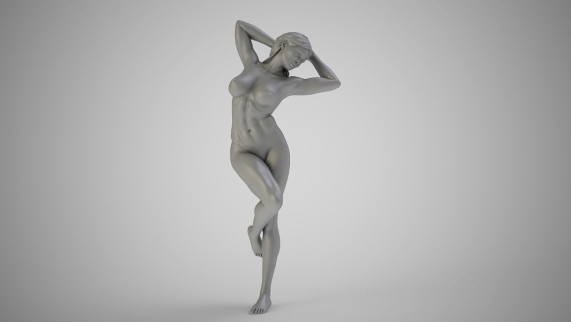 Girl Under Shower 3D print model_2