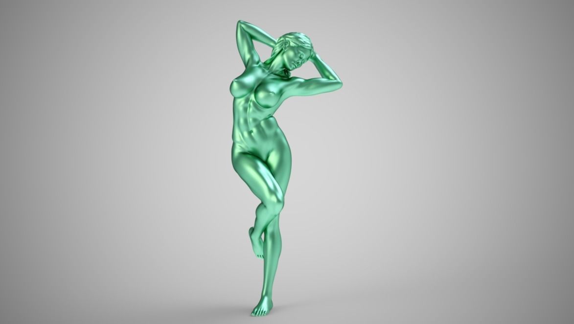Girl Under Shower 3D print model_1