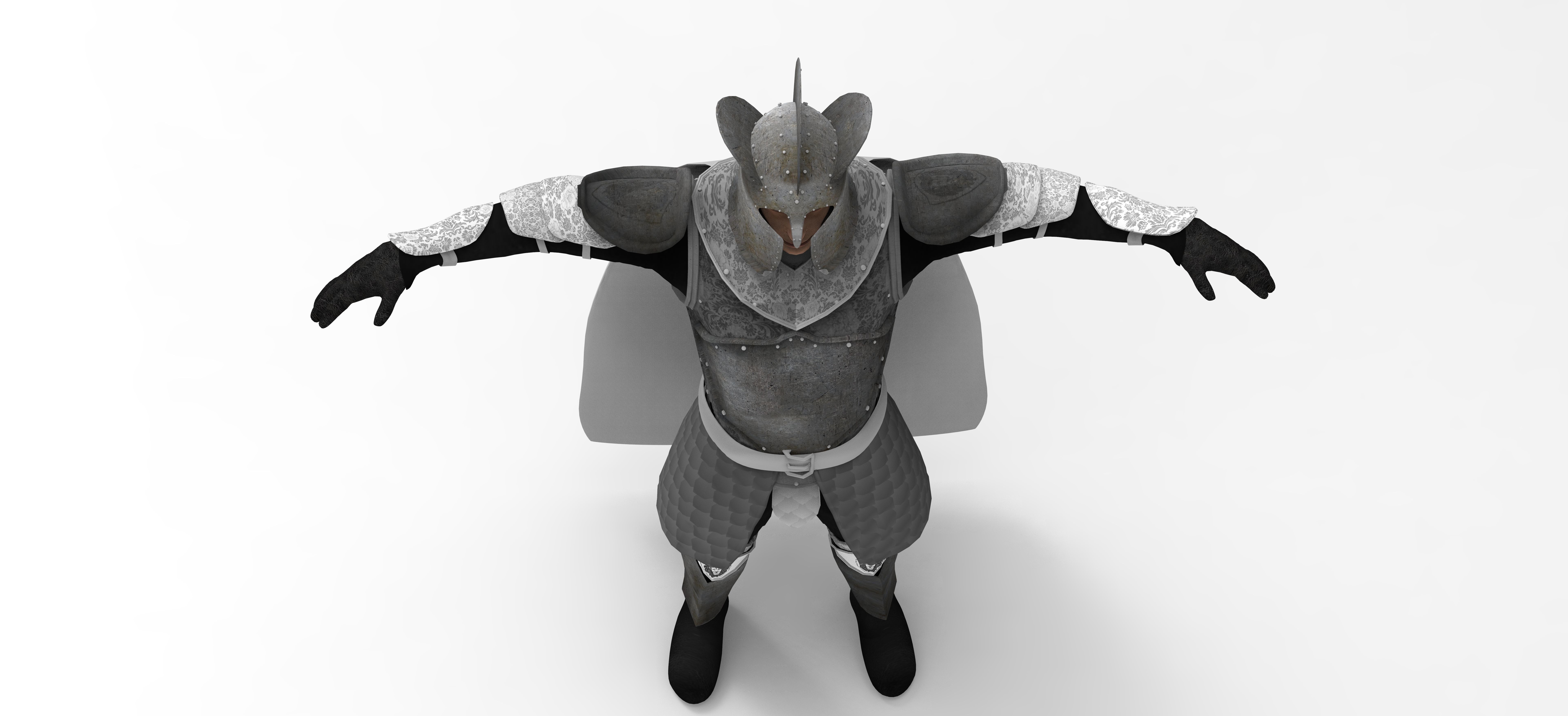 Knight 3d model in armor Low-poly 3D model_5