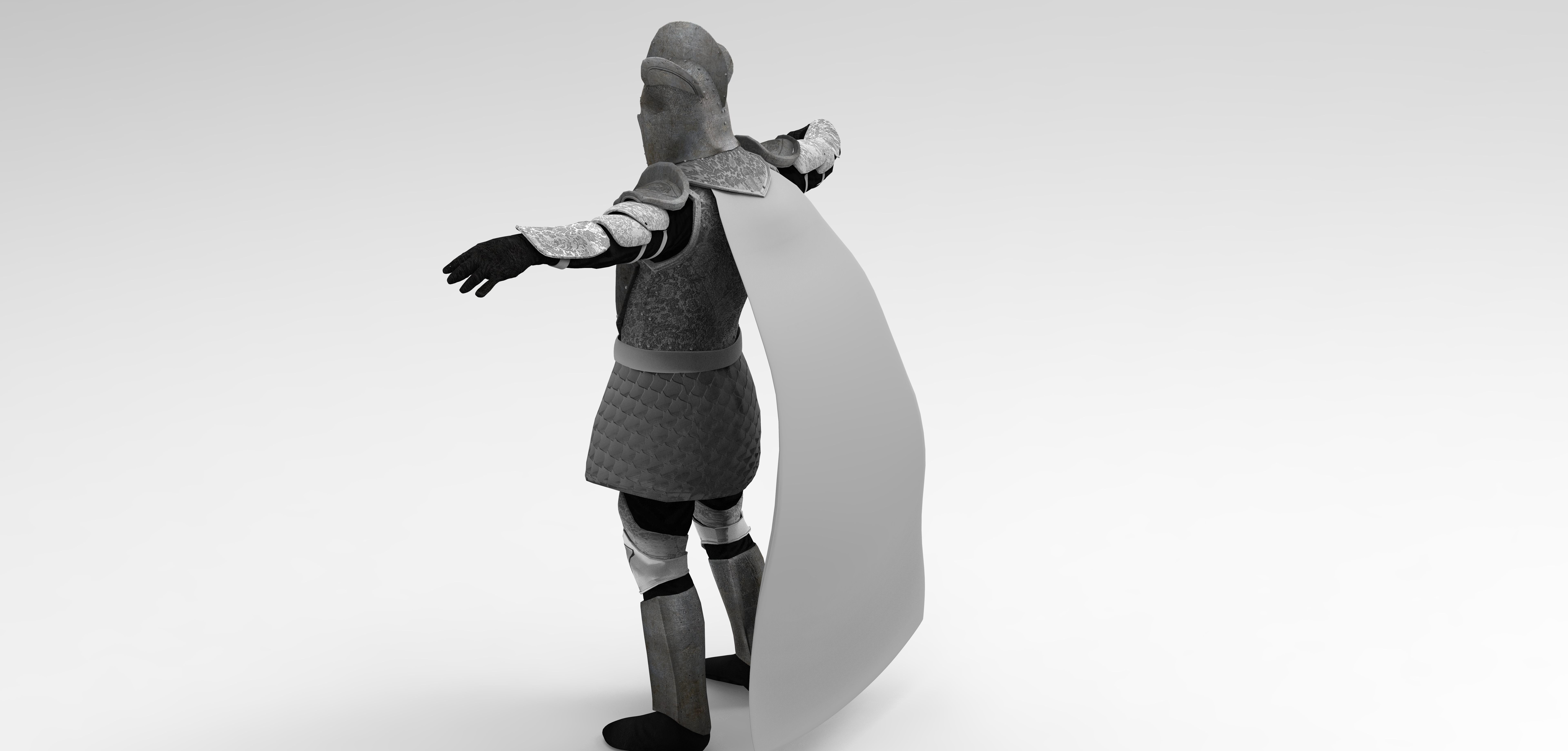 Knight 3d model in armor Low-poly 3D model_2