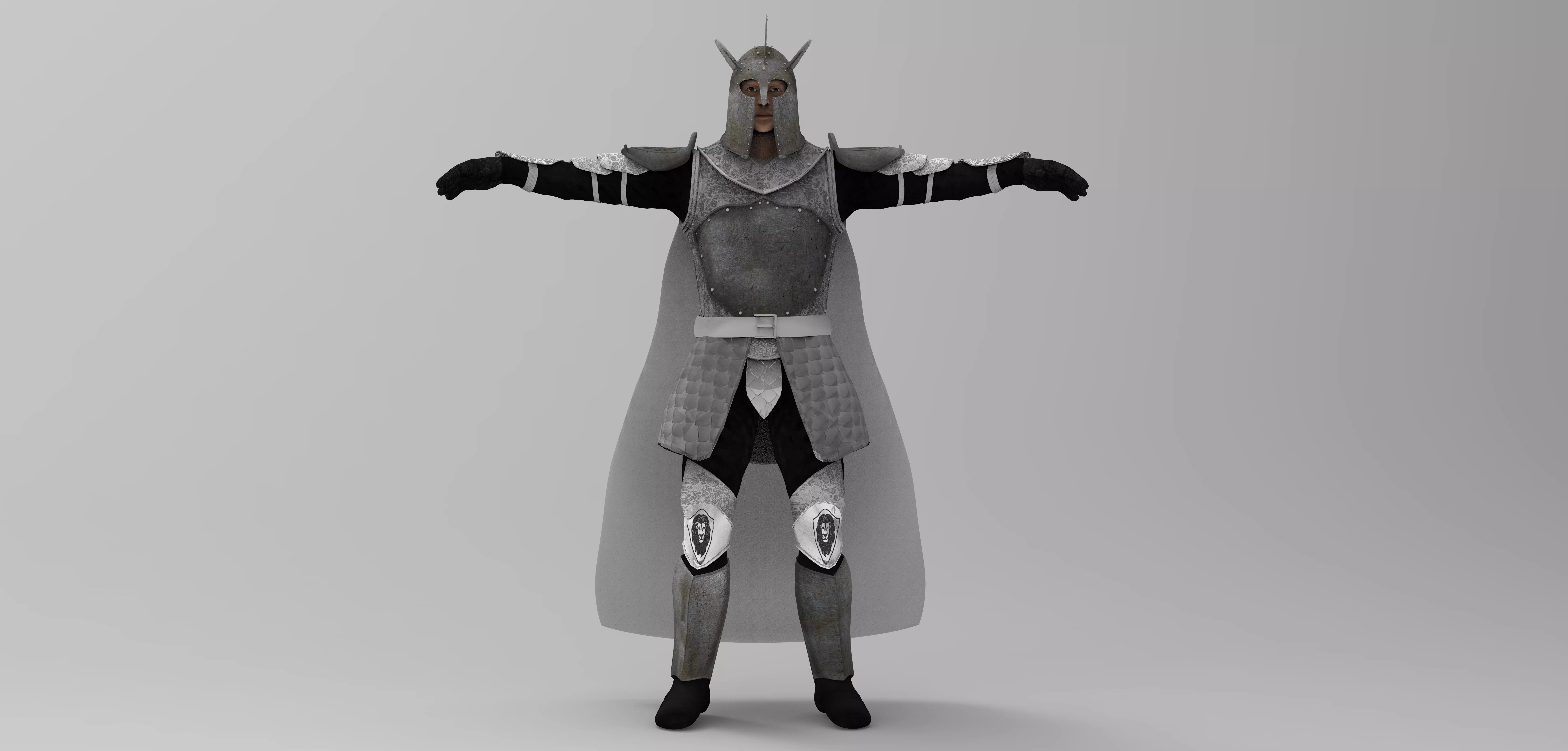 Knight 3d model in armor Low-poly 3D model_0