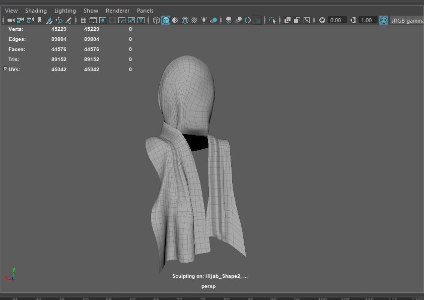 Hijab Model 3 woman wearing 3D model_3