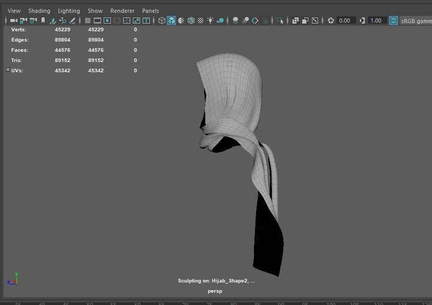 Hijab Model 3 woman wearing 3D model_5