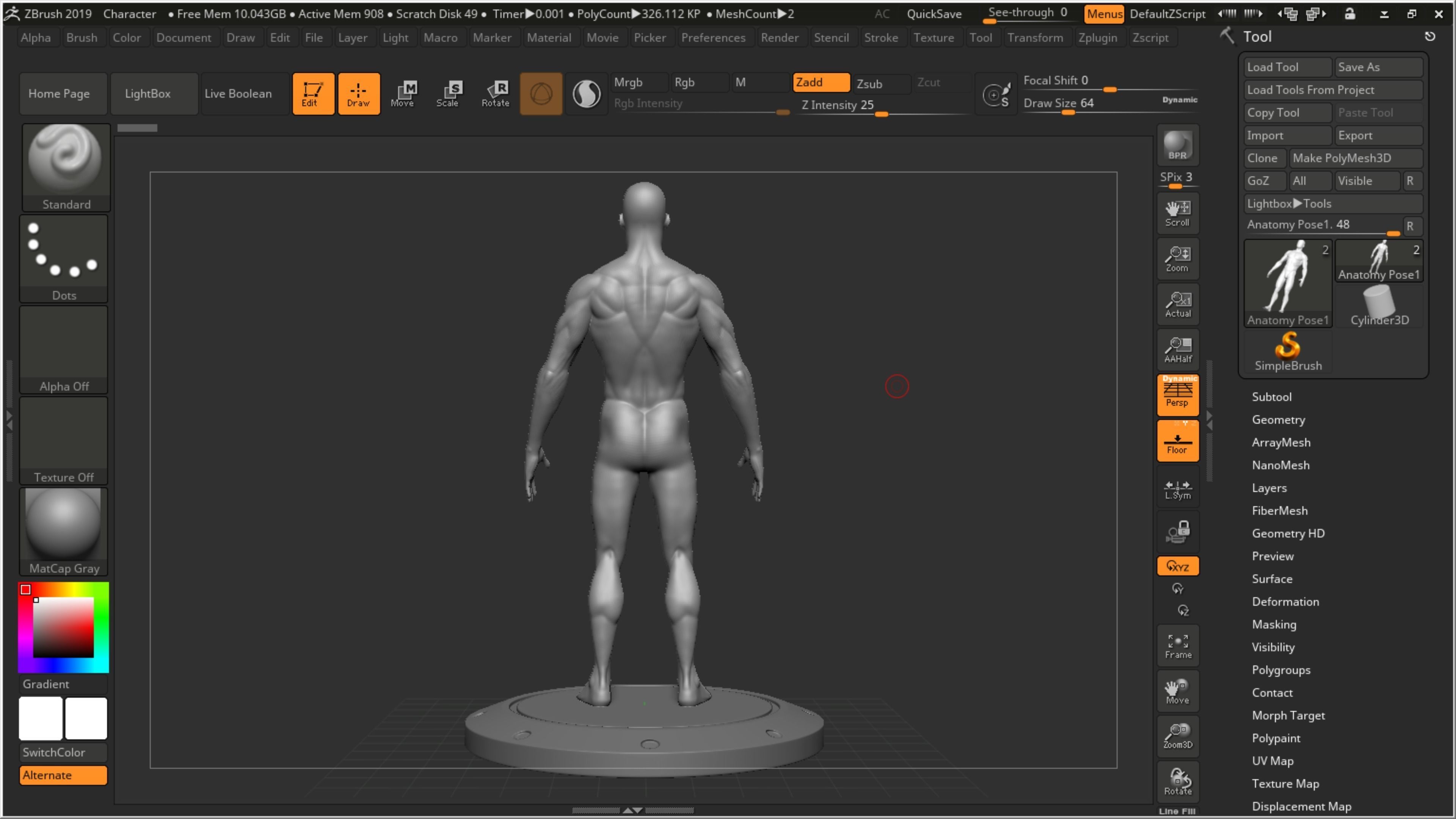 Muscular BASE MESH 3D model_2