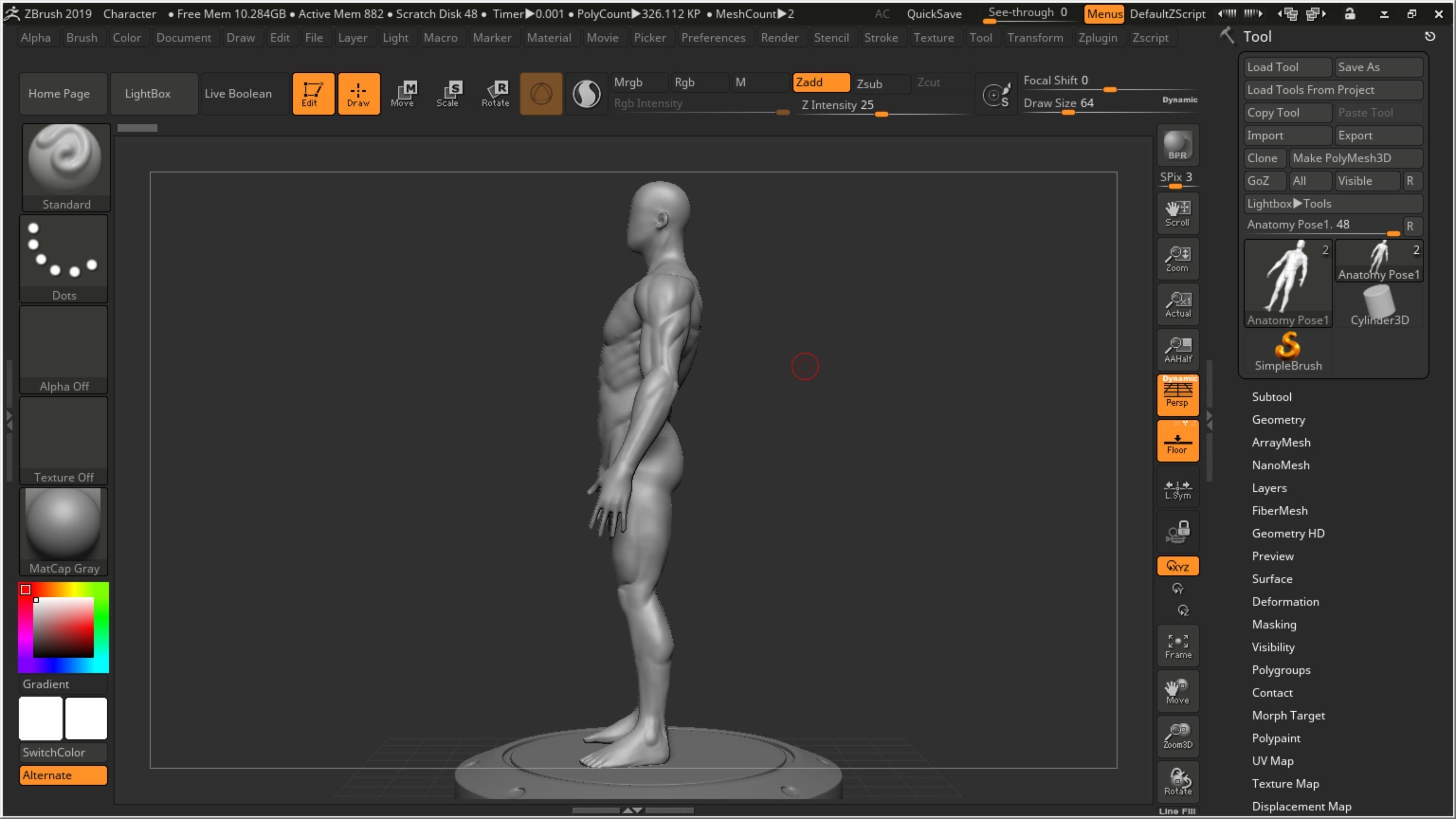 Muscular BASE MESH 3D model_1