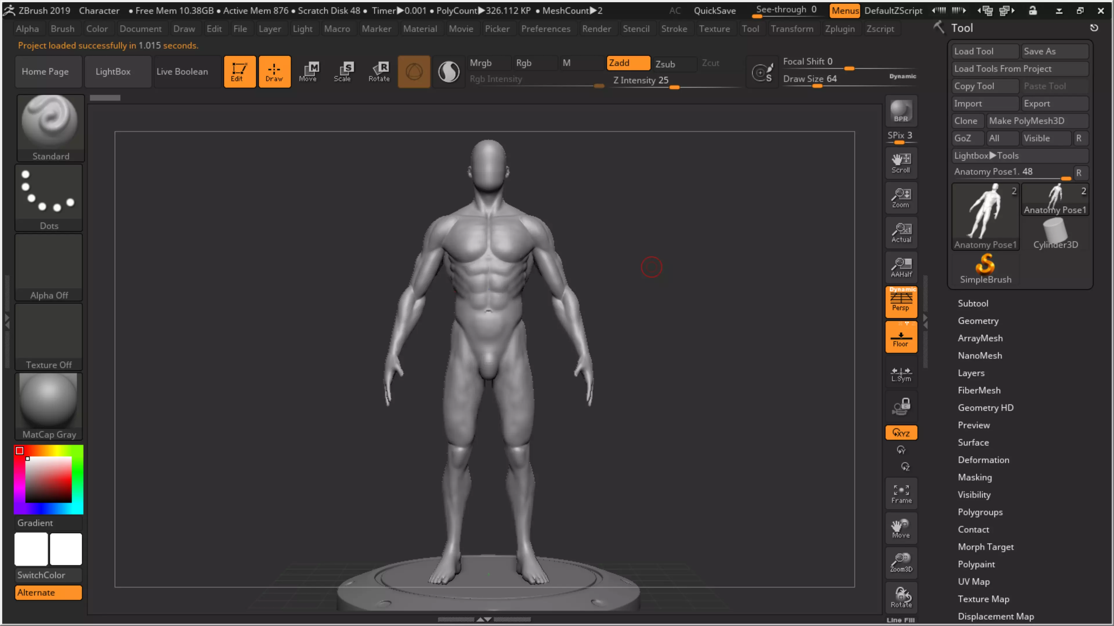 Muscular BASE MESH 3D model_0