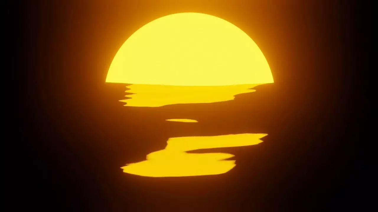 Ocean Sunset Scene EEVEE Low-poly 3D model