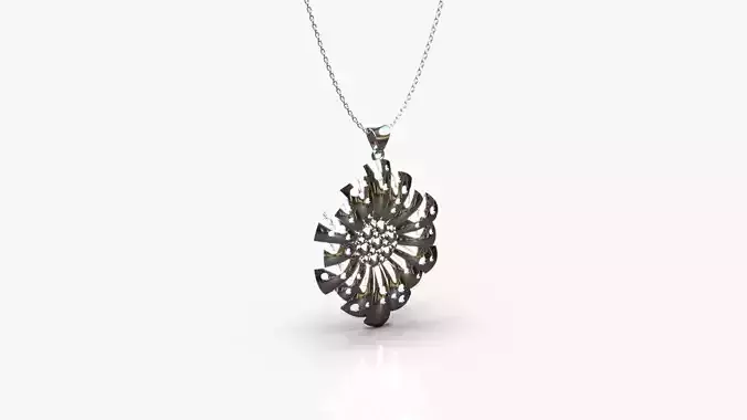 Pendant silver with flower