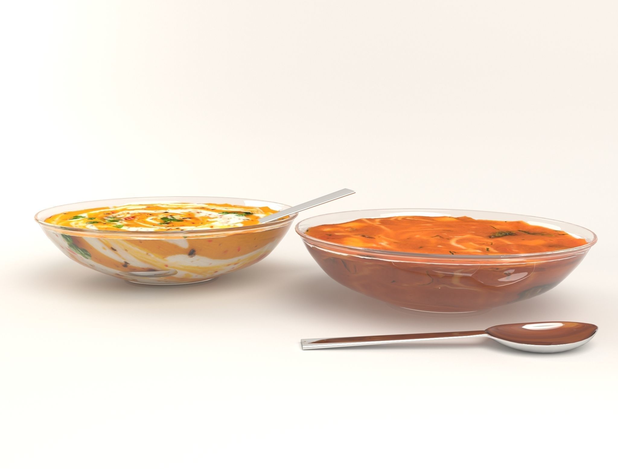 Pasta soup and Potage soup 3D model_3