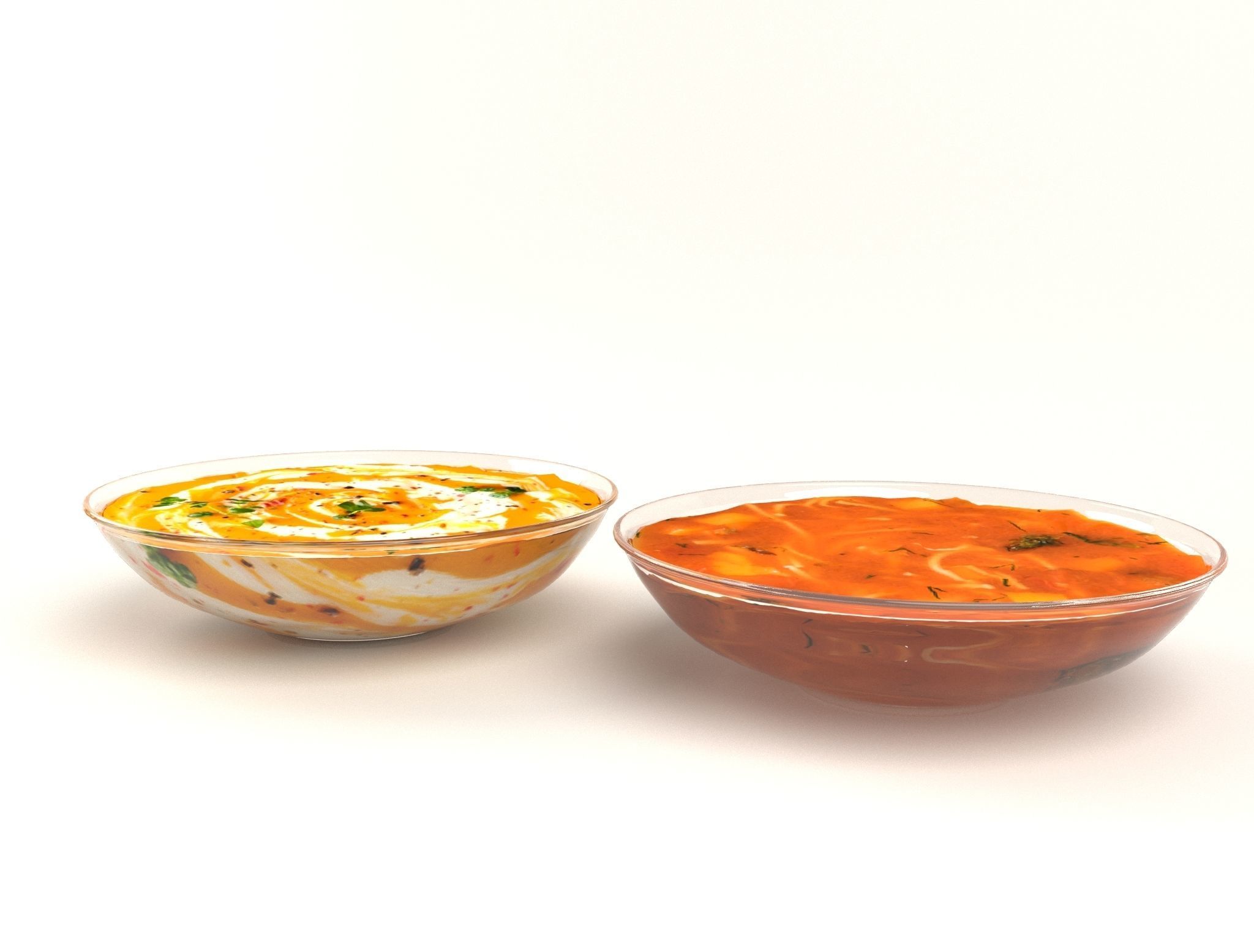 Pasta soup and Potage soup 3D model_5