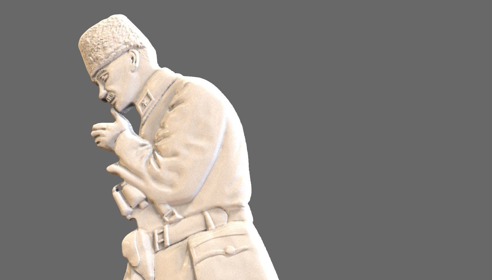 Gazi Mustafa Kemal Ataturk 3d stl model for cnc 3D print model_4