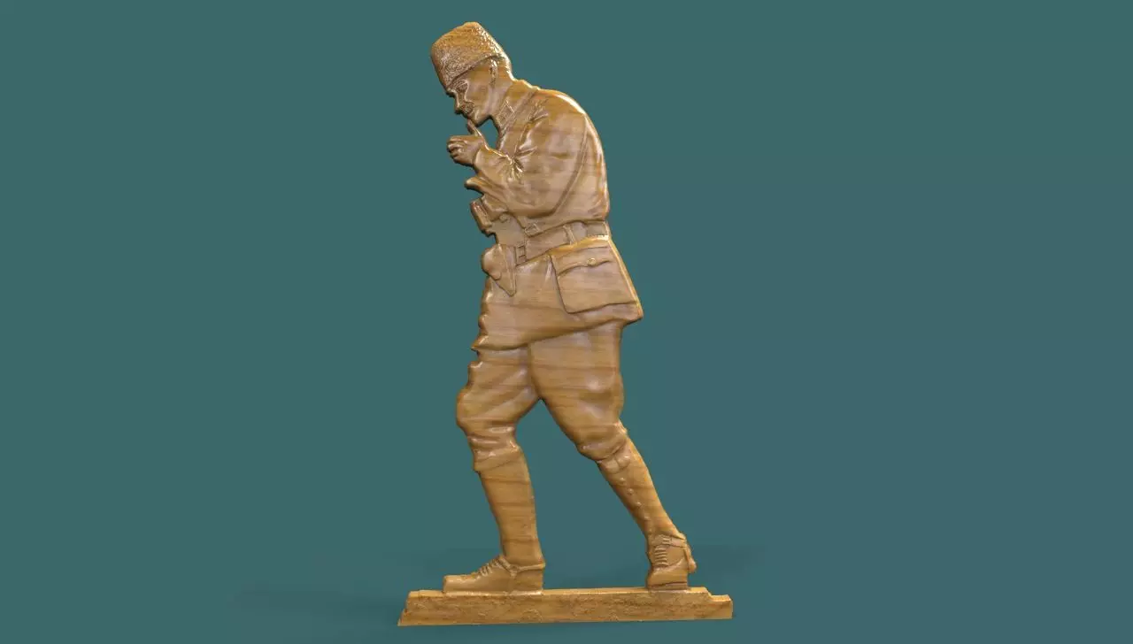 Gazi Mustafa Kemal Ataturk 3d stl model for cnc 3D print model_0