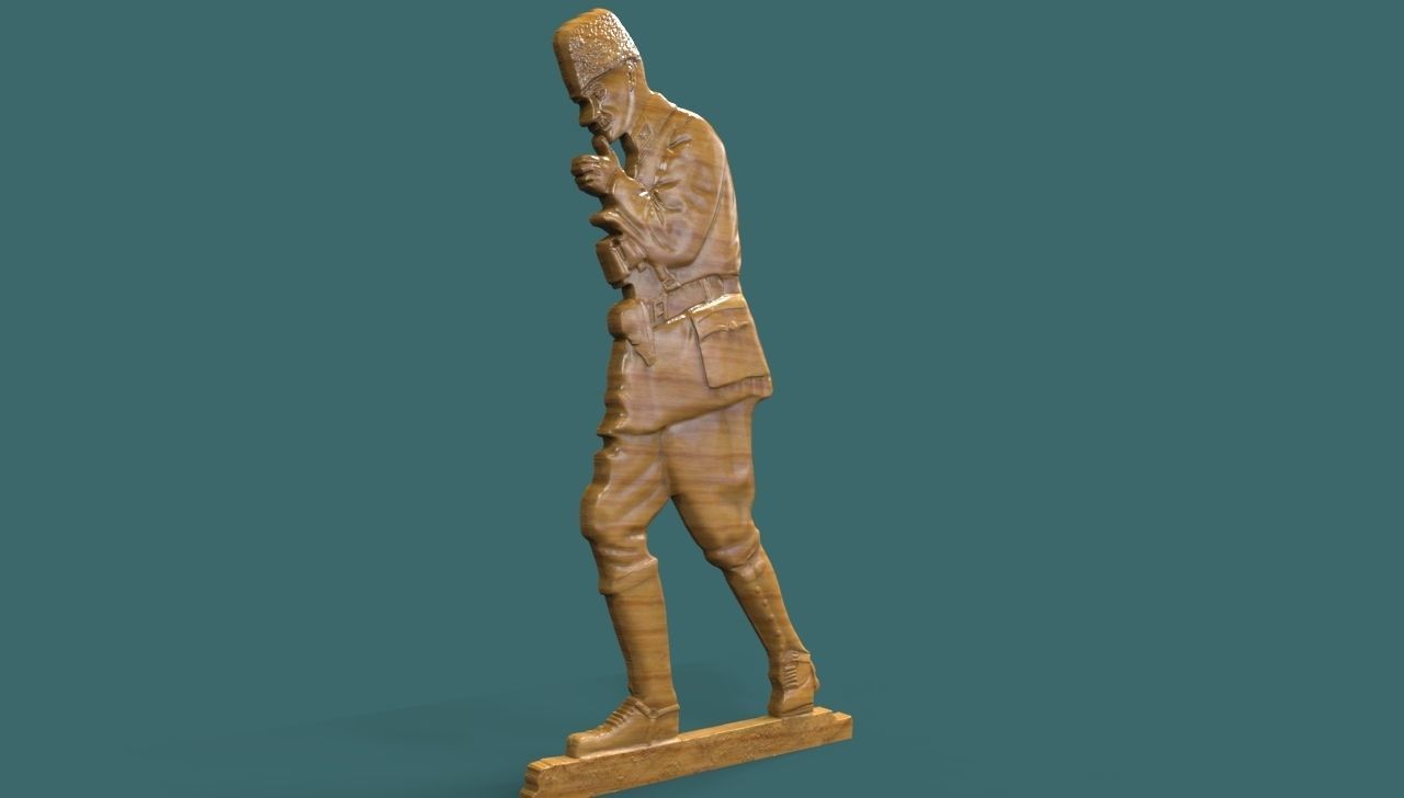 Gazi Mustafa Kemal Ataturk 3d stl model for cnc 3D print model_1