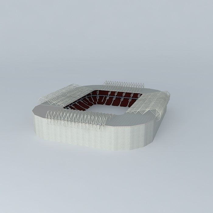 Stadium with red stands Free 3D model_1