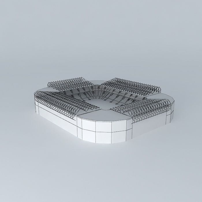 Stadium with red stands Free 3D model_4