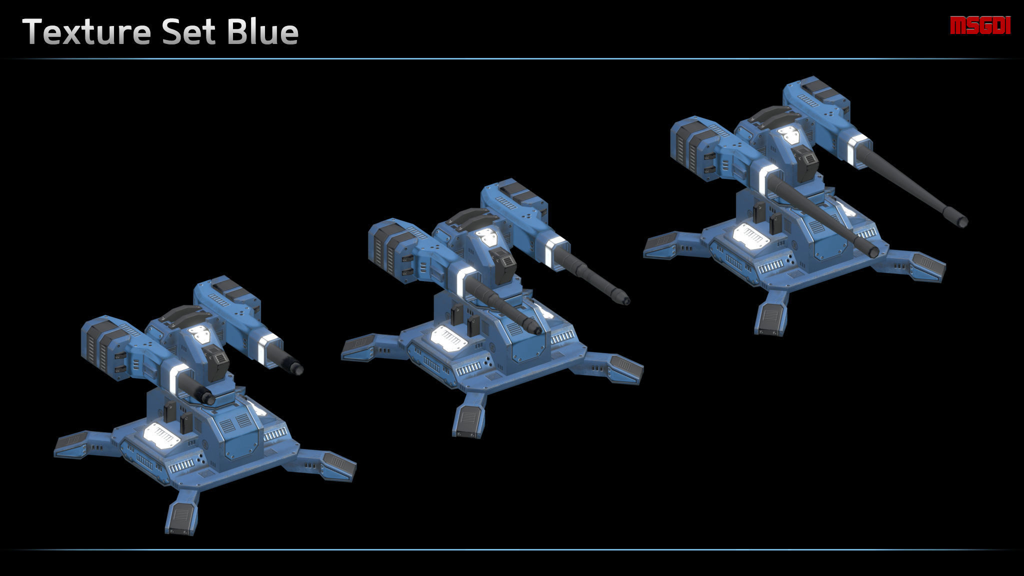 Ballistic Turret Low-poly 3D model_3