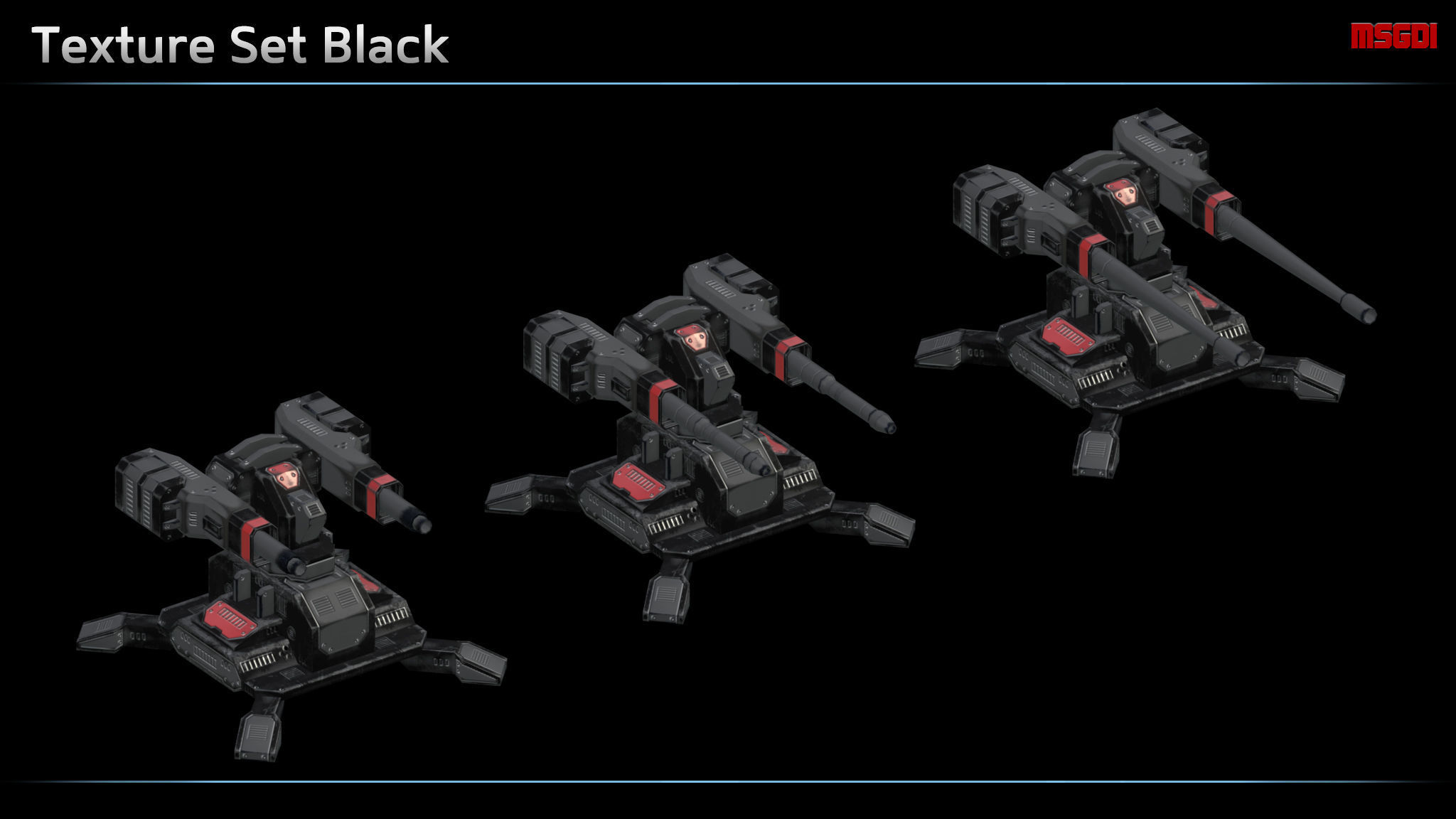 Ballistic Turret Low-poly 3D model_2