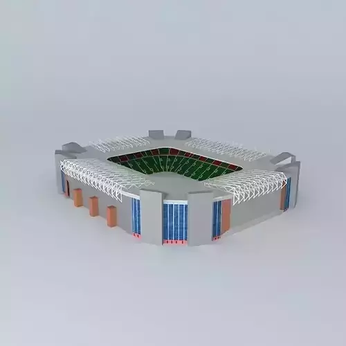 Ness Park Stadium with green stands Free 3D model