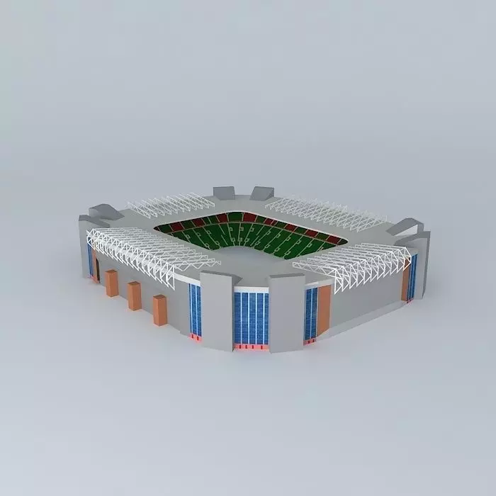 Ness Park Stadium with green stands Free 3D model