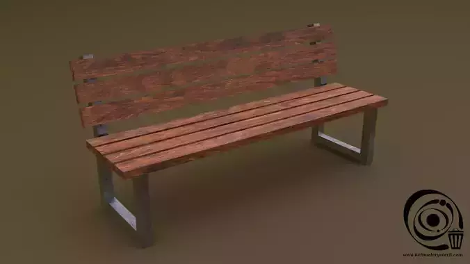 Bench 33 Low-poly 3D model