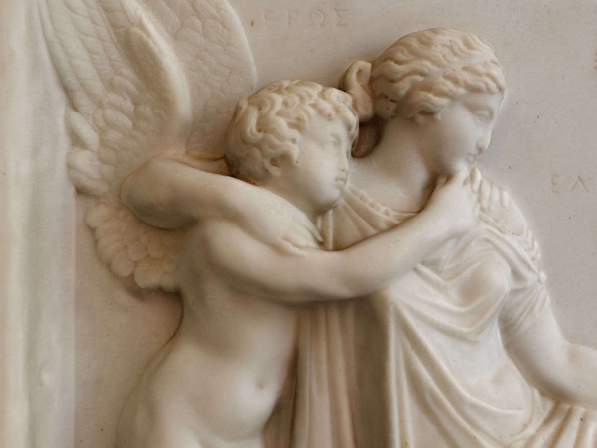 Paris Helen and Eros relief at Achilleion palace on Corfu island 3D print model_2