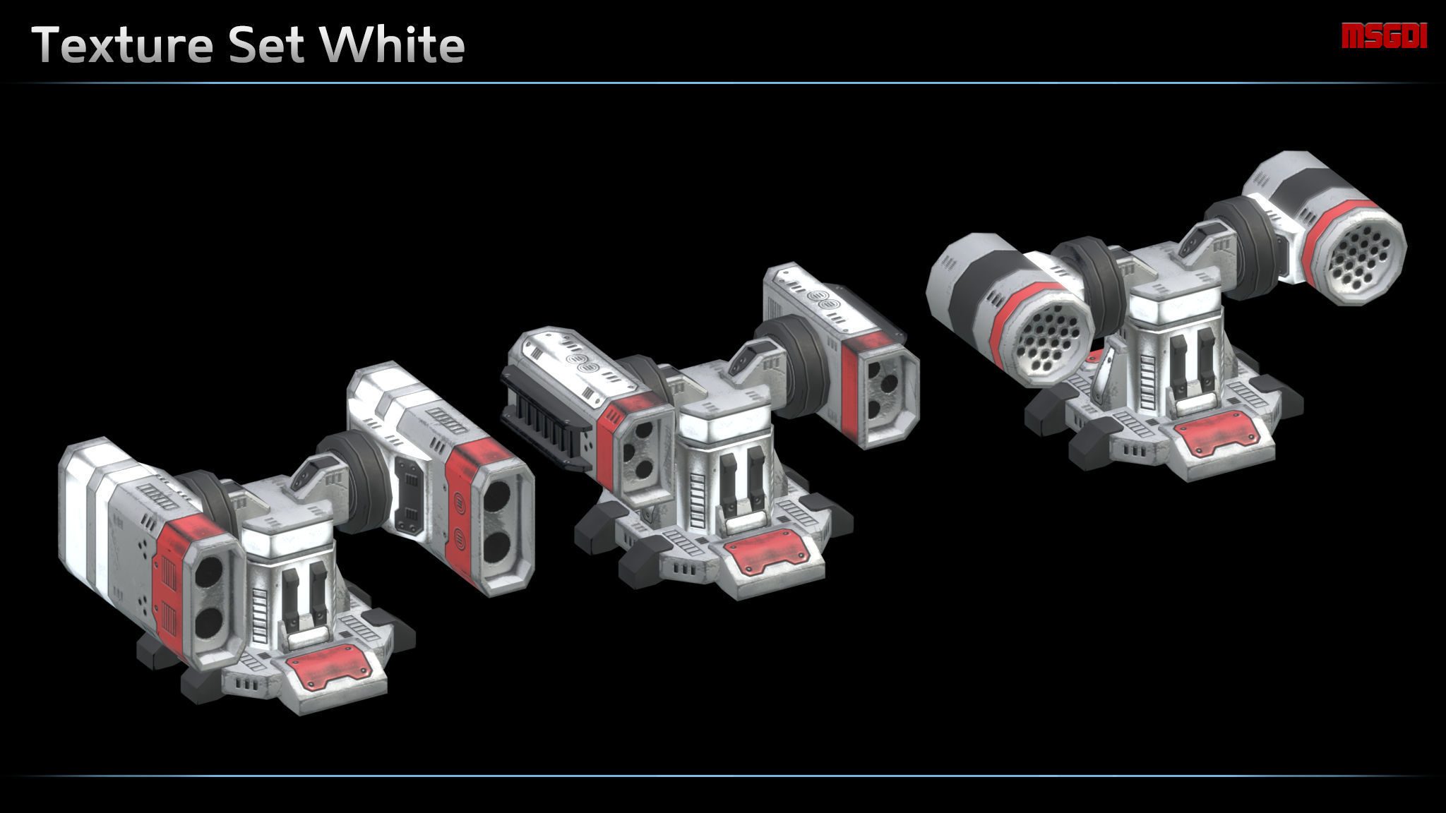 Missile Turret Low-poly 3D model_7