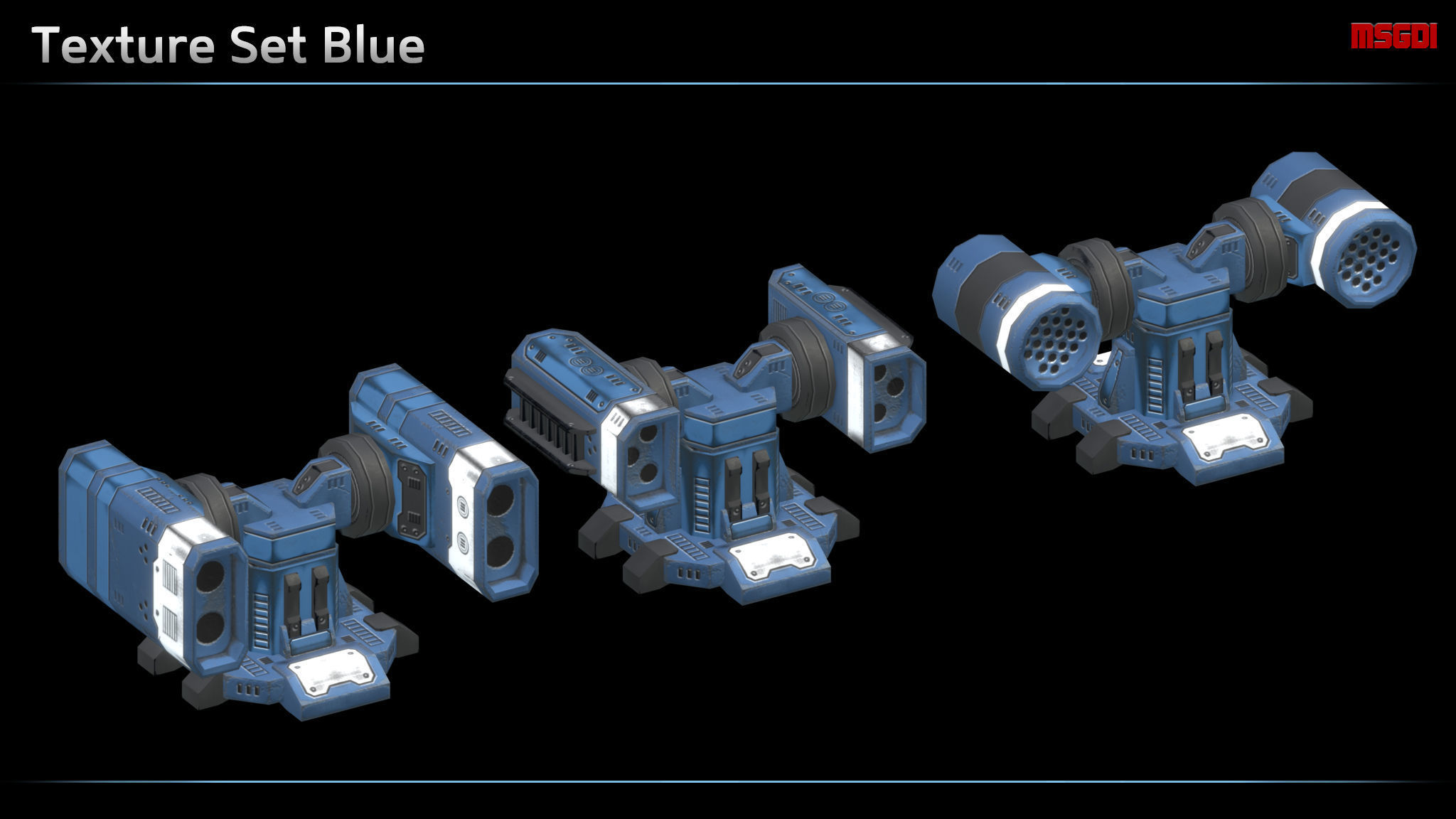 Missile Turret Low-poly 3D model_3