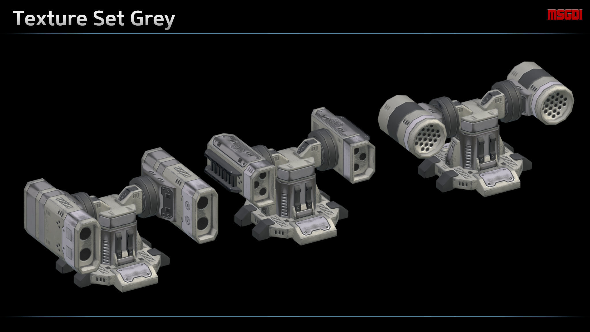 Missile Turret Low-poly 3D model_5
