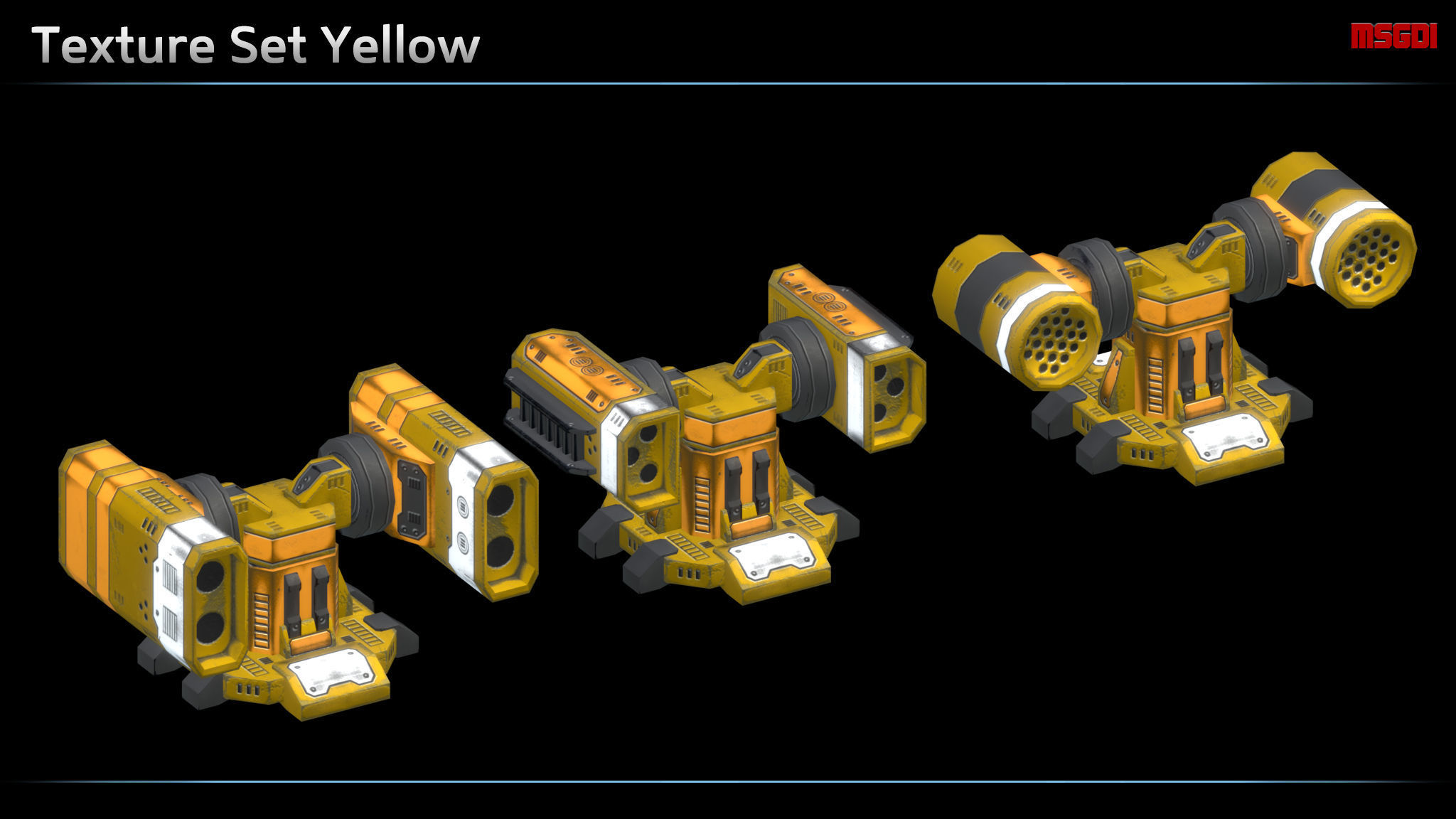 Missile Turret Low-poly 3D model_8