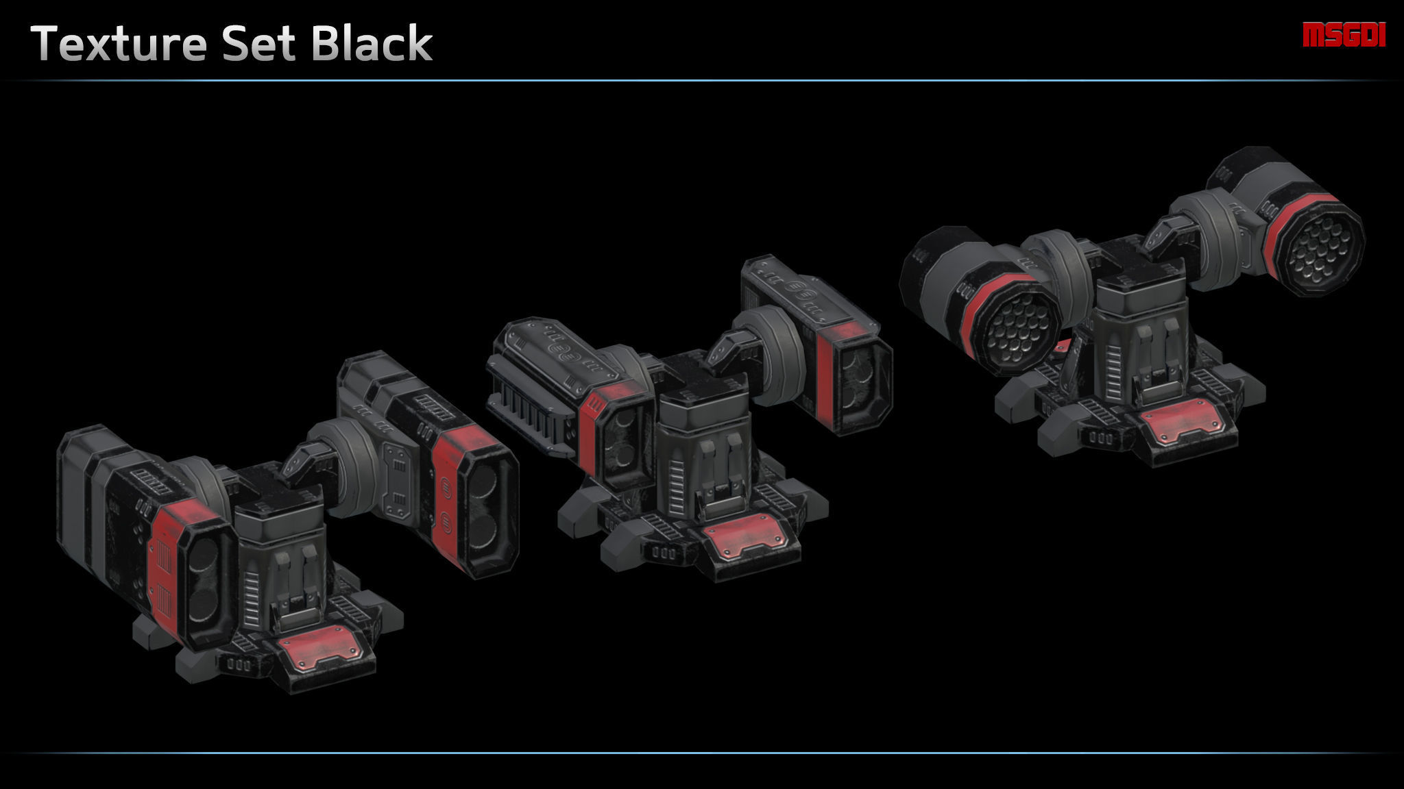 Missile Turret Low-poly 3D model_2