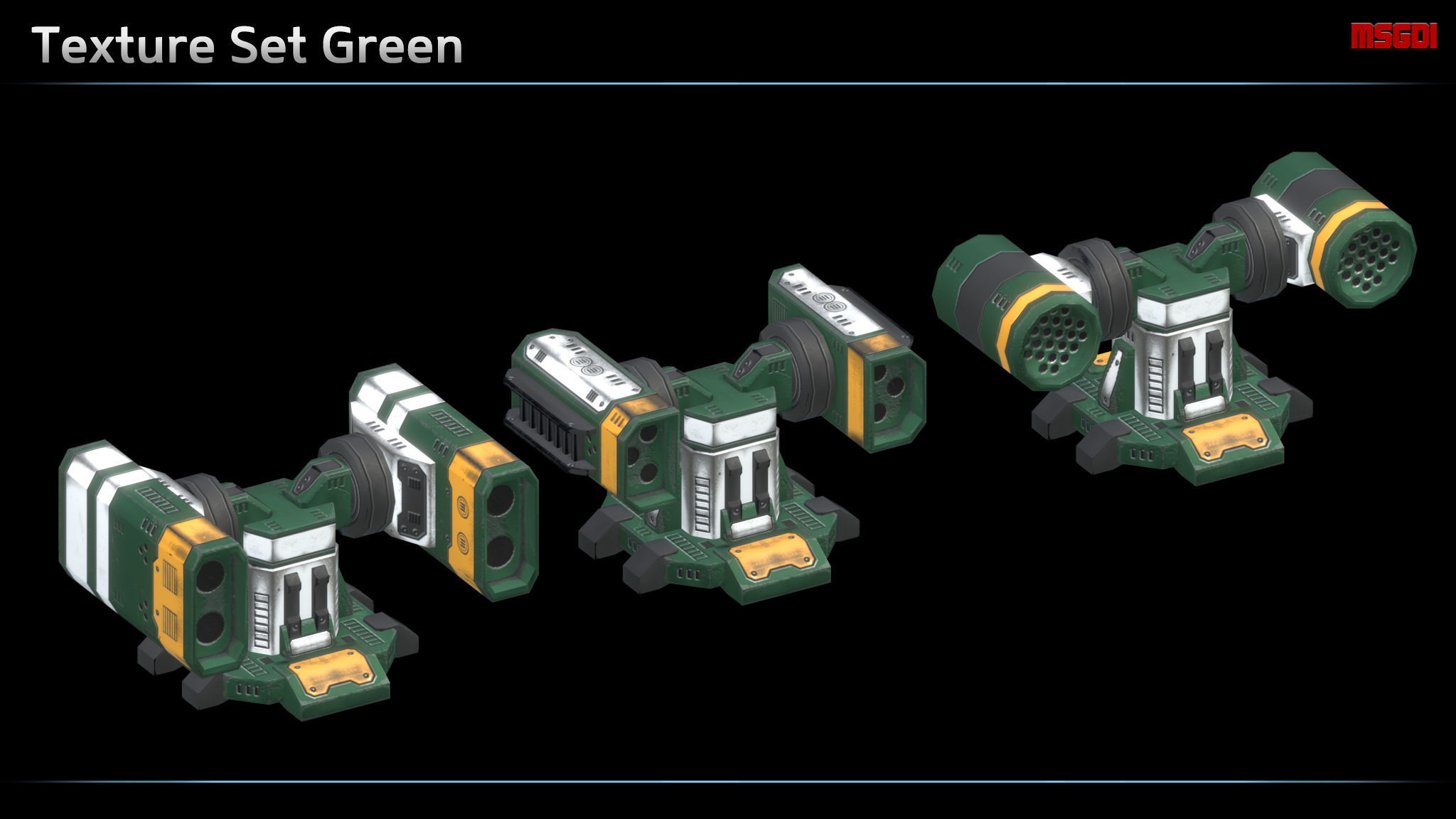 Missile Turret Low-poly 3D model_4