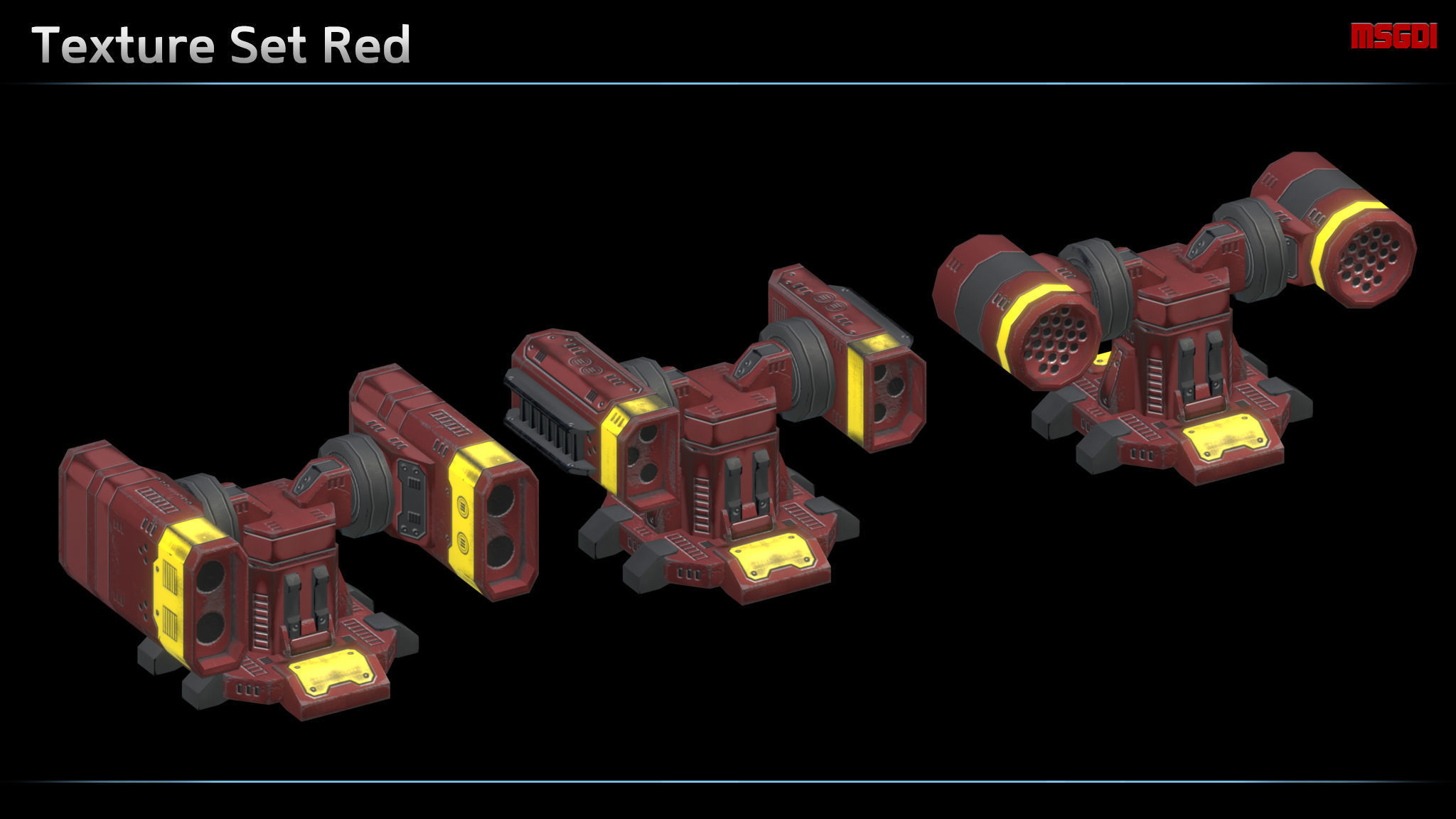 Missile Turret Low-poly 3D model_6