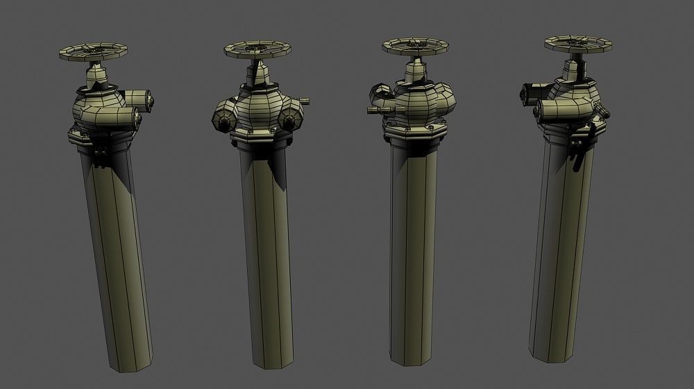 3ds max 2011 Next Generation Fire hydrant adapter belt Low-poly 3D model_2