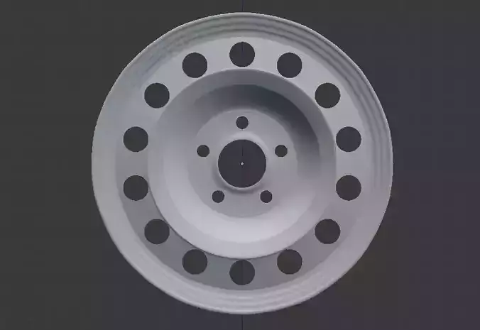 Steelies wheel with holes 3D model
