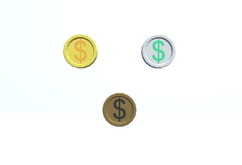 Doller Coin Set 3D model