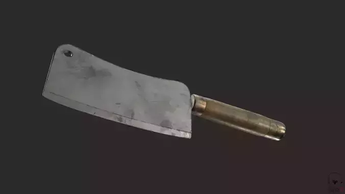 Cleaver Knife Rusty and Clean PBR Game Ready