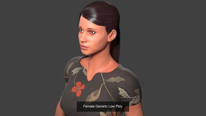 Low poly character collection woman 